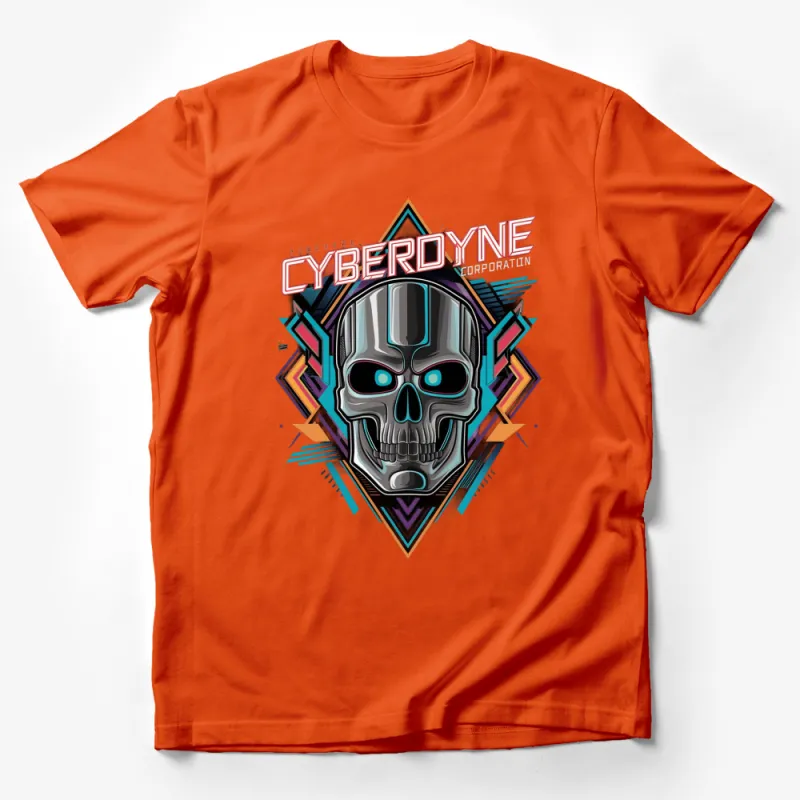 Cyberdyne Corporation Graphic T-Shirt, Sci-Fi Skull Design, Retro Color Explosion Tee Male T-Shirt