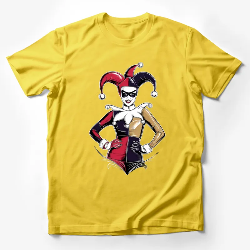 Harley Quinn Inspired T-Shirt, Classic Comic Book Style Tee, Fan Art Graphic Shirt, Gift for Comic Lovers Male T-Shirt