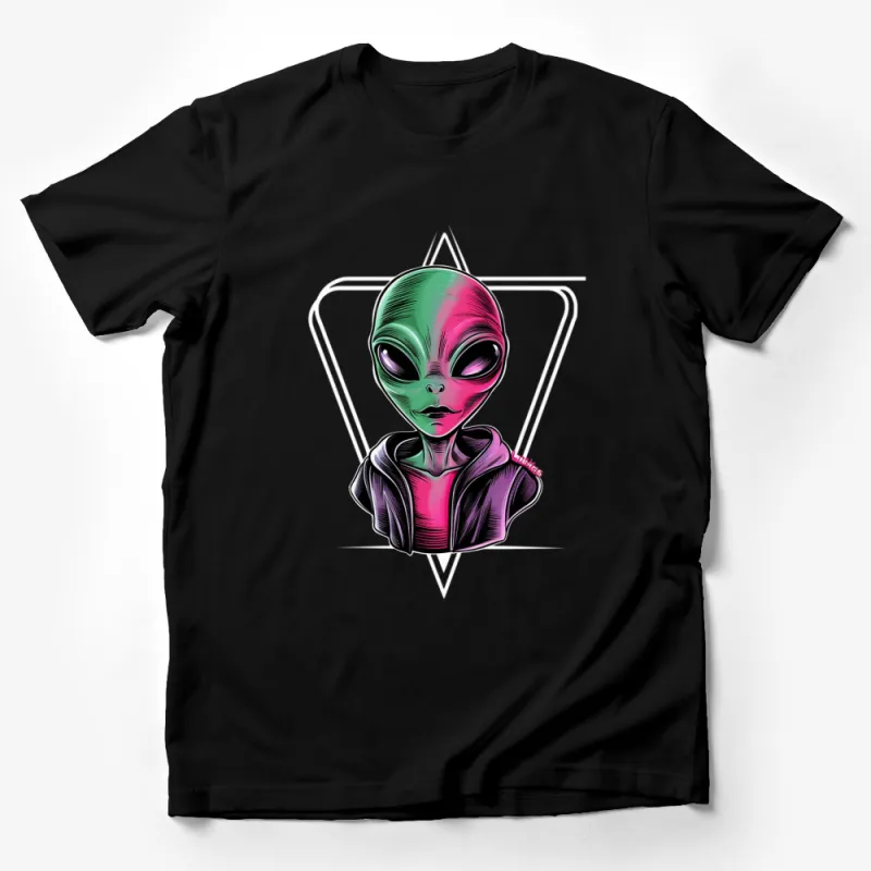 Alien Graphic T-Shirt, Colorful Extraterrestrial Design, Unisex Streetwear, Urban Alien Art, Sci-Fi Lover Gift Male T-Shirt