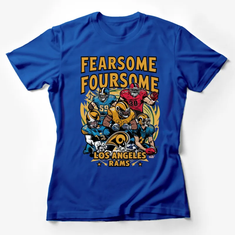 Los Angeles Rams Fearsome Foursome Vintage T-Shirt, Football Legends Graphic Tee, Sports Fan Gift Female T-Shirt