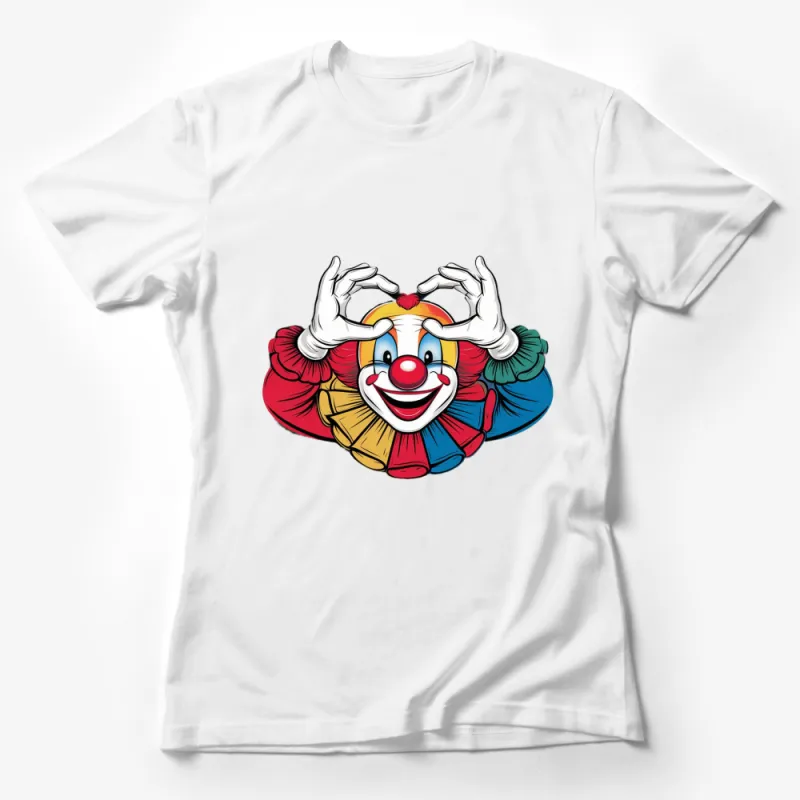 Colorful Clown Face T-Shirt, Funny Circus Clown Tee, Unisex Gift for Clown Lovers, Casual Wear Female T-Shirt