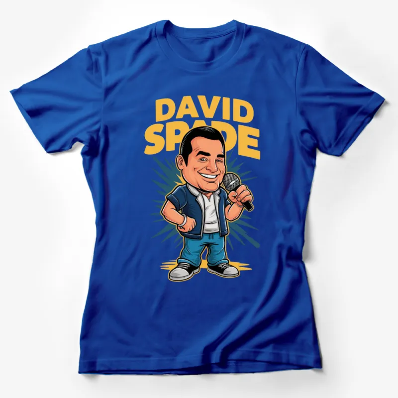 David Spade Cartoon Character T-Shirt, Funny Celebrity Comedian Graphic Tee, Unique Gift Idea Female T-Shirt