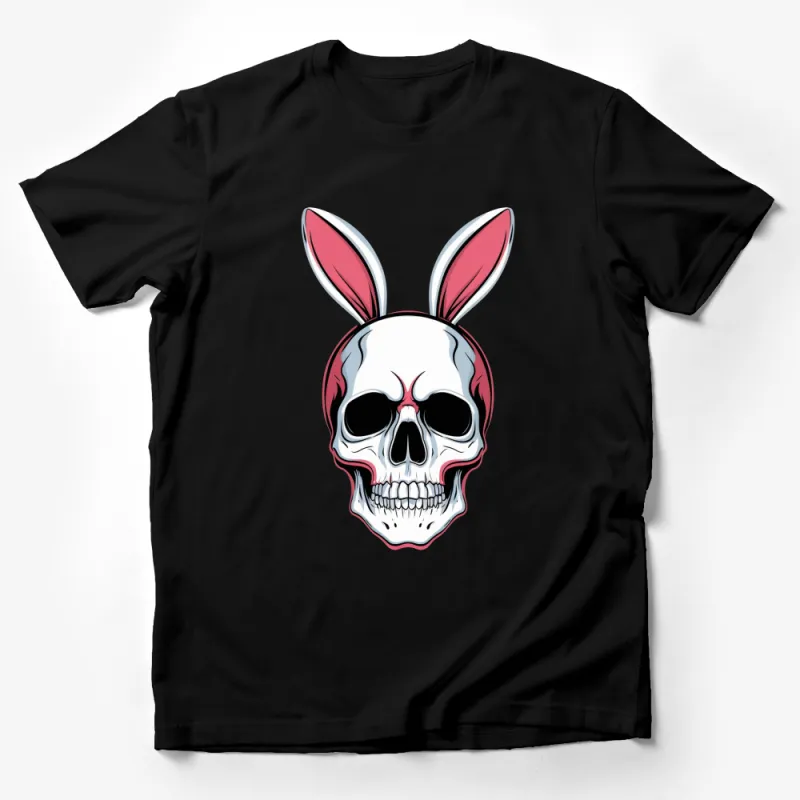 Gothic Bunny Skull T-Shirt, Creepy Cute Rabbit Skull, Unisex Graphic Tee, Halloween Style Apparel Male T-Shirt