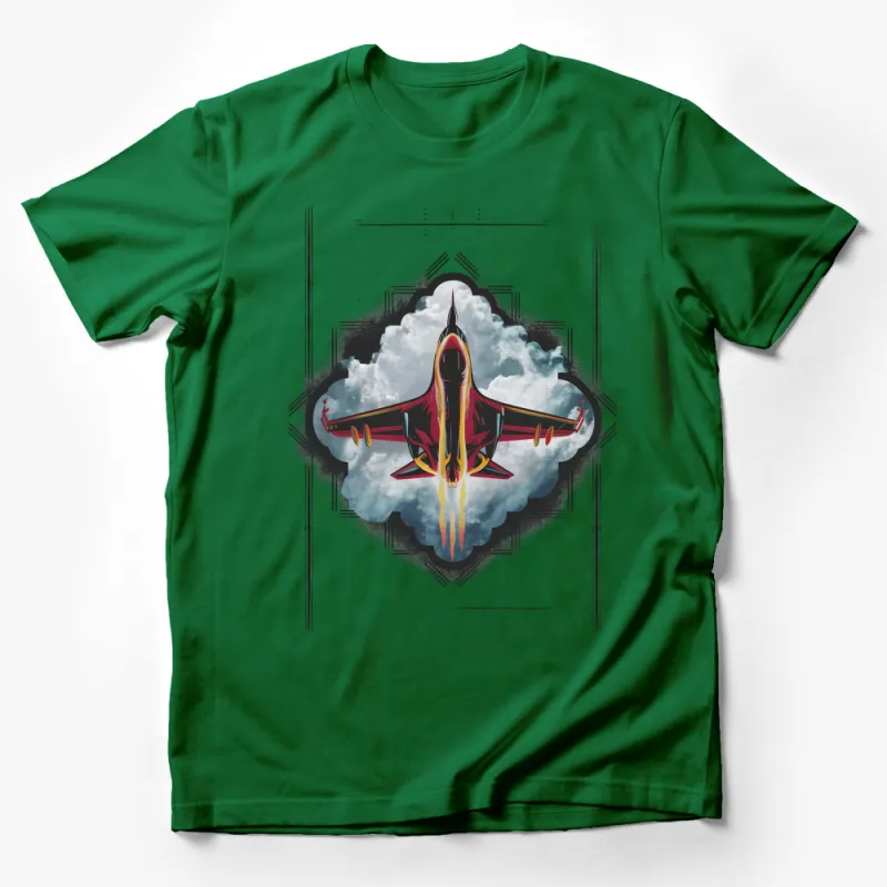 Jet Fighter Graphic T-Shirt, Military Aircraft Cool Design Tee, Unique Pilot Gift Shirt Male T-Shirt