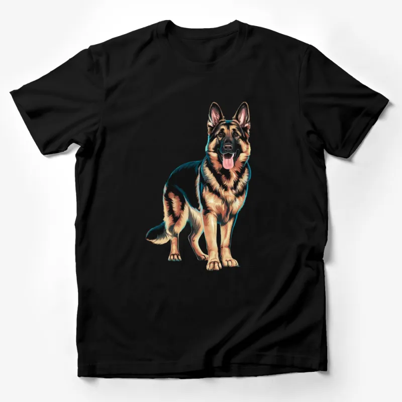 German Shepherd Dog T-Shirt, Animal Lover Tee, Graphic Pet Shirt, Unisex Adult Clothing, Gift for Dog Owners Male T-Shirt