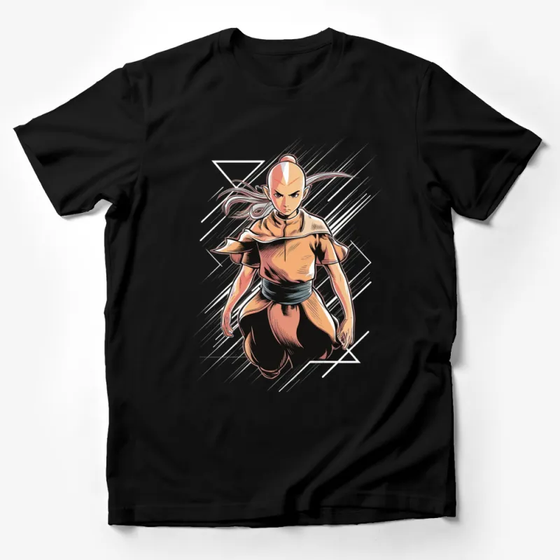 Avatar Inspired T-Shirt, Anime Monk Hero Graphic Tee, Unique Anime Character Shirt for Fans Male T-Shirt