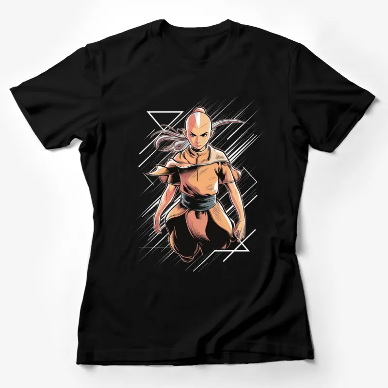 Avatar Inspired T-Shirt, Anime Monk Hero Graphic Tee, Unique Anime Character Shirt for Fans Female T-Shirt