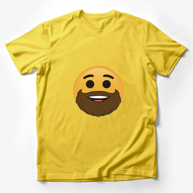 Smiling Emoji Face with Beard T-Shirt, Unisex Graphic Tee, Casual Wear for All Seasons Male T-Shirt