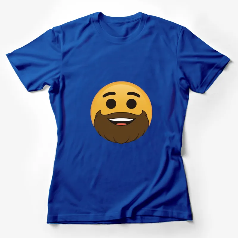 Smiling Emoji Face with Beard T-Shirt, Unisex Graphic Tee, Casual Wear for All Seasons Female T-Shirt