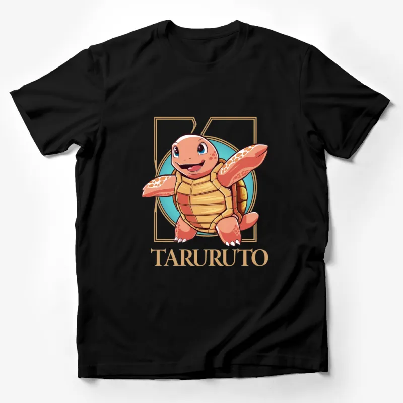 Taruruto Cartoon Turtle Graphic T-Shirt, Cute Anime Style Turtle Tee, Unisex Casual Shirt for All Ages Male T-Shirt