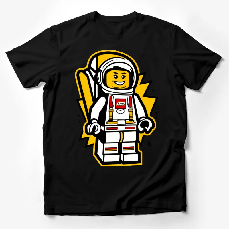 LEGO Astronaut Graphic T-Shirt, Retro Space Explorer, Fun Cartoon Kids and Adult Tee, Colorful Casual Wear Male T-Shirt