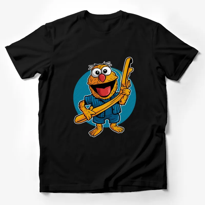 Funny Orange Monster Cartoon Character T-Shirt, Cute Kids and Adult Casual Wear, Unique Graphic Tee Male T-Shirt