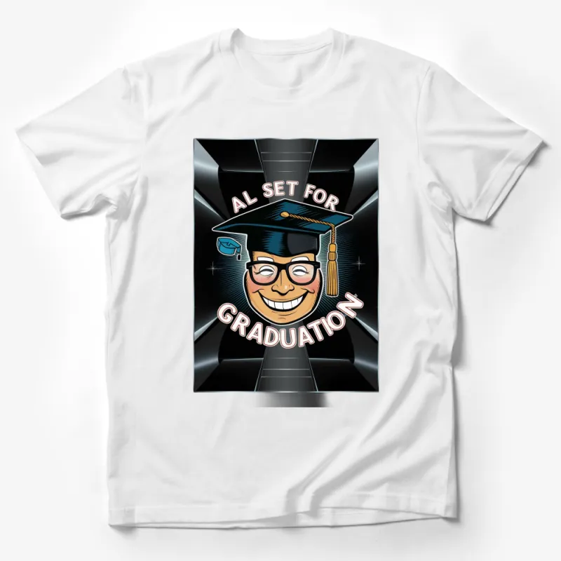 Graduation T-Shirt All Set for Graduation Cartoon Graphic, Unisex Tee, Senior Grad Gift Male T-Shirt