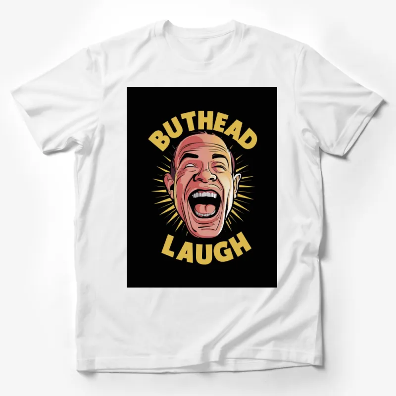 Buthead Laugh Graphic T-Shirt, Funny Face Tee, Unisex Casual Wear, Bold Artistic Design, Humorous Gift Idea Male T-Shirt