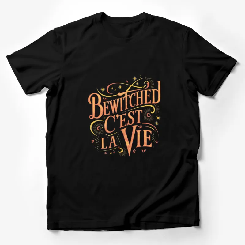 Bewitched C'est La Vie T-Shirt, Vintage Style French Quote Tee, Witchy Graphic Shirt, Unisex Male T-Shirt