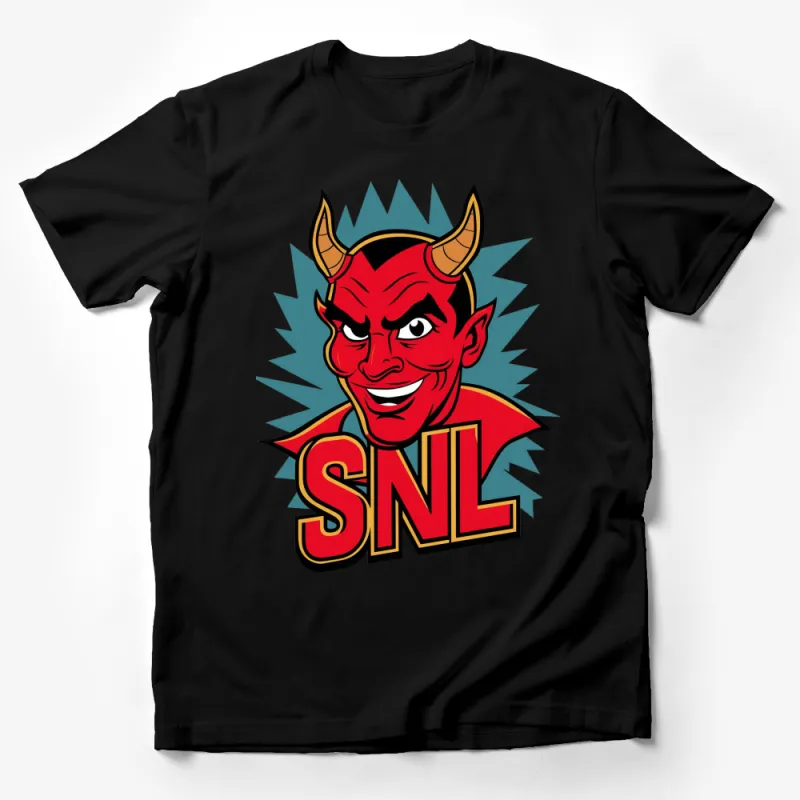 Vintage SNL Devil Mascot T-Shirt, Retro Comic Style Graphic Tee, Unisex Casual Wear Male T-Shirt