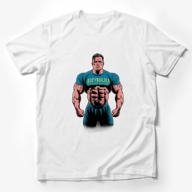 Men's Bodybuilder Graphic T-Shirt, Muscular Fitness Tee, Workout Shirt, Athletic Apparel, Gift for Gym Lovers Male T-Shirt