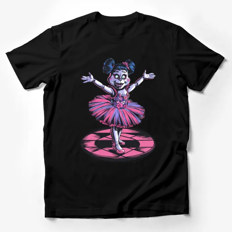 Unique Zombie Ballerina T-Shirt, Creepy Cute Cartoon Character, Graphic Tee for Dance Lovers Male T-Shirt