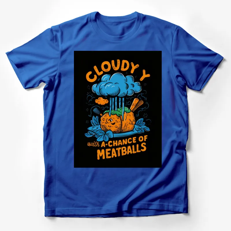 Cloudy With A Chance of Meatballs T-Shirt, Funny Food Graphic Tee, Movie Inspired Shirt, Unique Foodie Gift Male T-Shirt