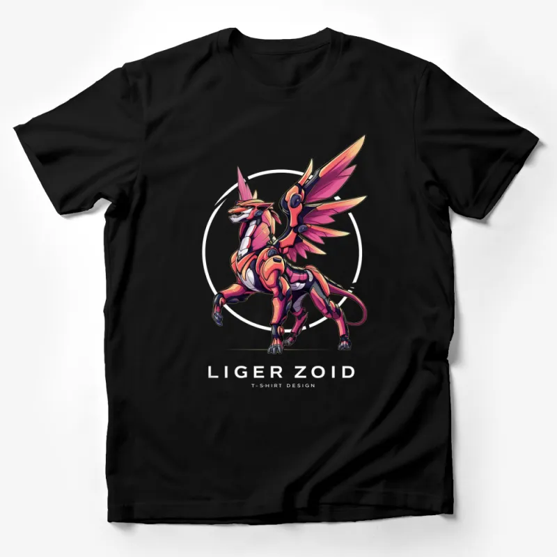 Vibrant Liger Zoid Character T-Shirt, Bold Robot Animal Design, Unisex Graphic Tee, Colorful Mechanical Beast Shirt for All Ages Male T-Shirt