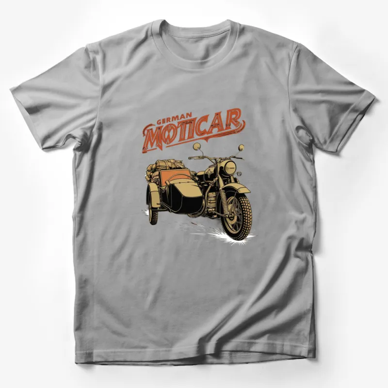 Vintage German Motorcar Motorcycle Graphic T-Shirt, Classic Bike Lover Tee, Unique Motorbike Design Apparel Male T-Shirt