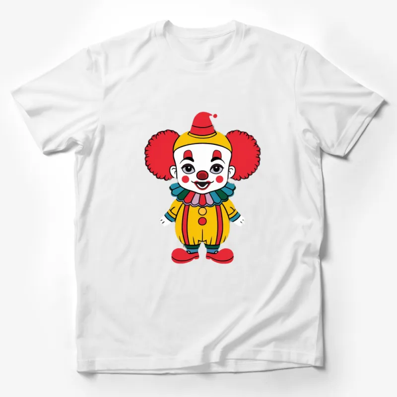 Colorful Clown Cartoon T-Shirt | Circus Theme Fun Kids and Adults Unisex Tee | Perfect for Birthday Party and Casual Wear Male T-Shirt