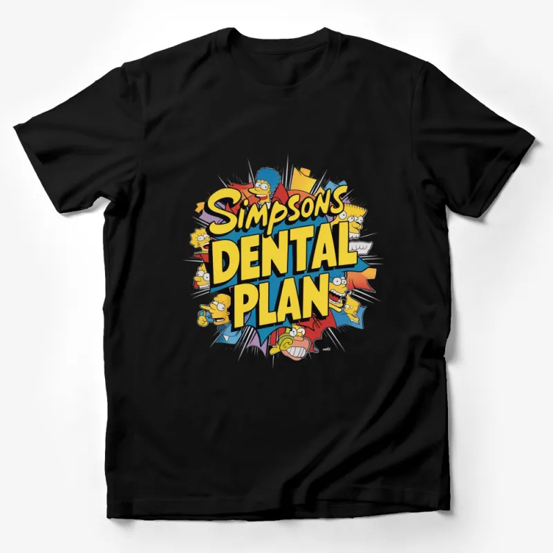 Simpsons Dental Plan Cartoon Graphic T-Shirt, Funny Unisex Adult Tee, Colorful Pop Culture Shirt Male T-Shirt