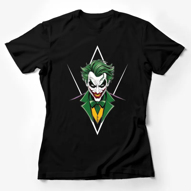 Joker Inspired Graphic Tee, Comic Villain Art, Green and Purple, Men's and Women's T-Shirt, Casual Wear, Unique Design Female T-Shirt