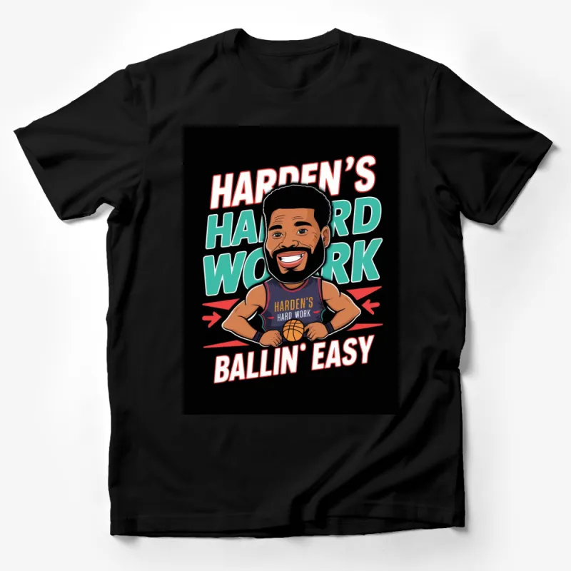 Harden's Hard Work Graphic T-Shirt, Fun Basketball Fan Tee, Cool Sports Apparel, Unique Gift Male T-Shirt