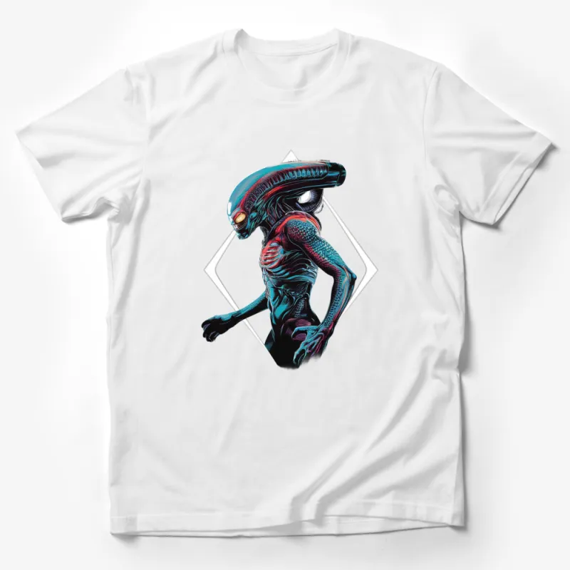 Alien Graphic T-Shirt, Colorful Sci-Fi Extraterrestrial Design, Unique Space Creature Art Tee, Unisex Apparel Male T-Shirt