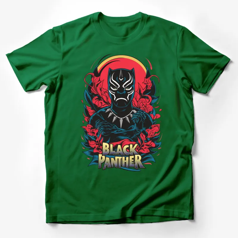 Black Panther Graphic T-Shirt, Bold Comic Style Illustration, Superhero Tee Male T-Shirt