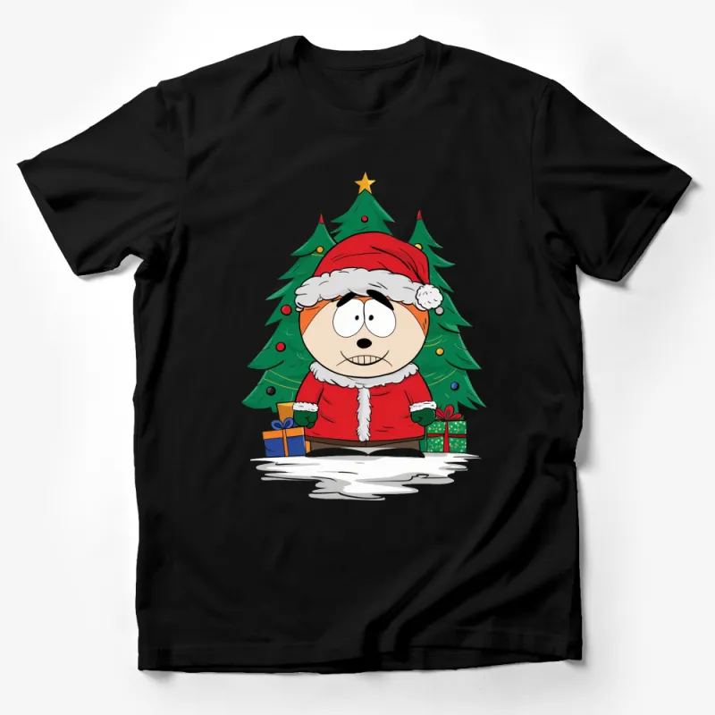 Funny Cartoon Christmas T-Shirt, Cute Festive Holiday Tee, Unisex Winter Clothing Gift Male T-Shirt