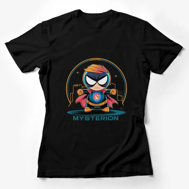 Kids Superhero Mysterion T-Shirt, Cool Comic Cartoon Hero Tee, Unique Graphic Design Children's Apparel Female T-Shirt