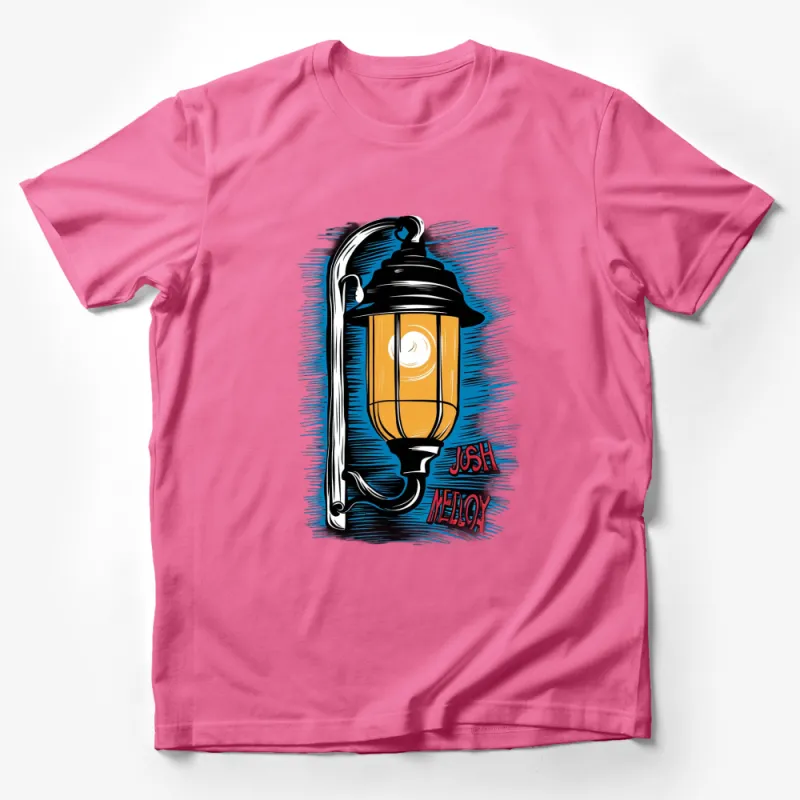 Vintage Street Lamp Graphic T-Shirt, Classic Light Design, Josh Meloy Art Inspired Tee Male T-Shirt