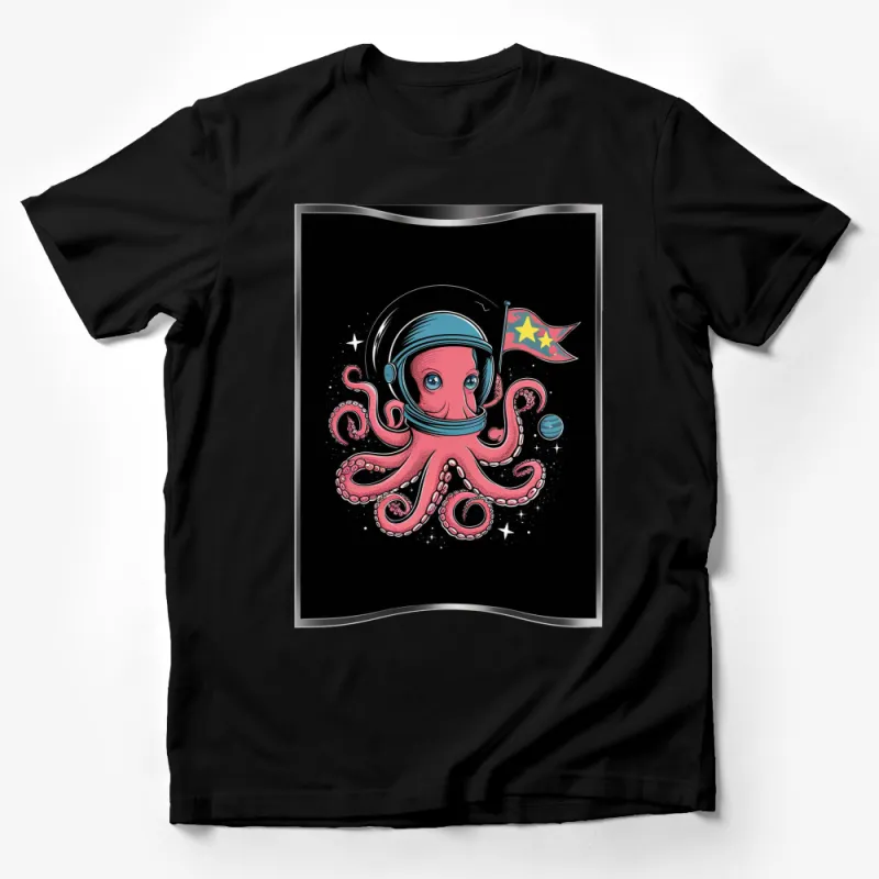 Astronaut Octopus T-Shirt, Cosmic Ocean Explorer Graphic Tee, Unisex Space Themed Shirt Male T-Shirt