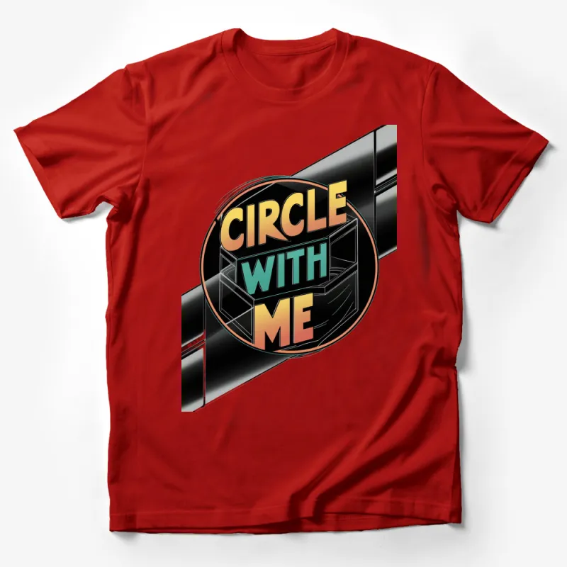 Circle With Me Geometric Graphic T-Shirt Modern Circle Design Unisex Tee Male T-Shirt