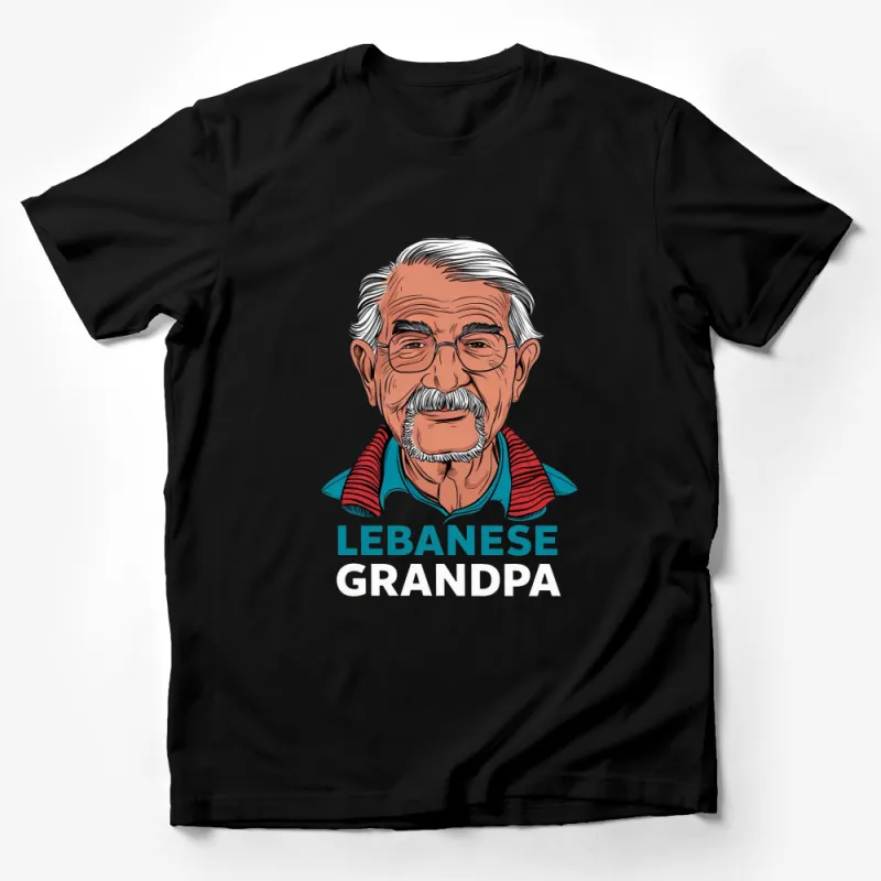 Lebanese Grandpa Illustration T-Shirt, Perfect Gift for Grandfathers, Unique Graphic Tee Male T-Shirt