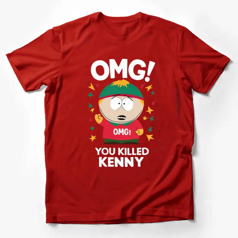 Funny Cartoon Character T-Shirt, OMG You Killed Quote, Unisex Graphic Tee Male T-Shirt