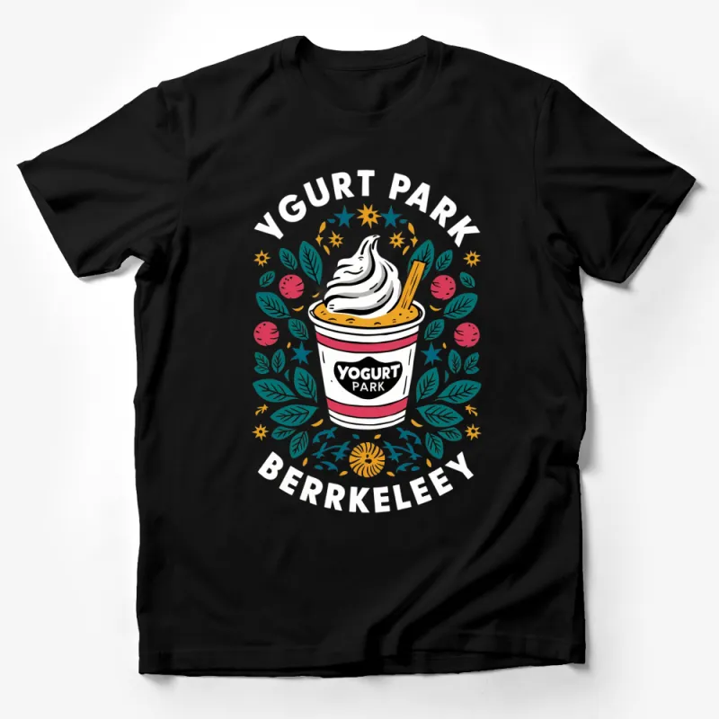 Yogurt Park Berkeley T-Shirt, Colorful Frozen Yogurt Graphic Tee, Fun Snack Illustration Shirt Male T-Shirt