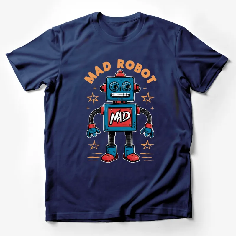 Vintage Mad Robot T-Shirt, Retro Robot Graphic Tee, Cool Robot Shirt, Unisex Adult Clothing Male T-Shirt