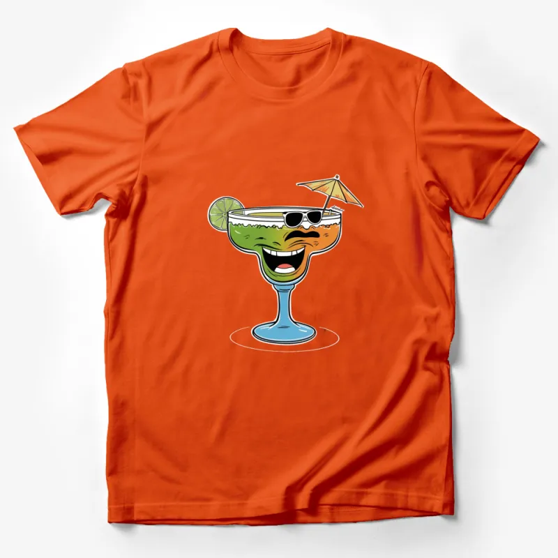 Funny Margarita Glass T-Shirt, Summer Party Tee, Beach Vacation Shirt, Lime and Sunglasses Graphic Male T-Shirt