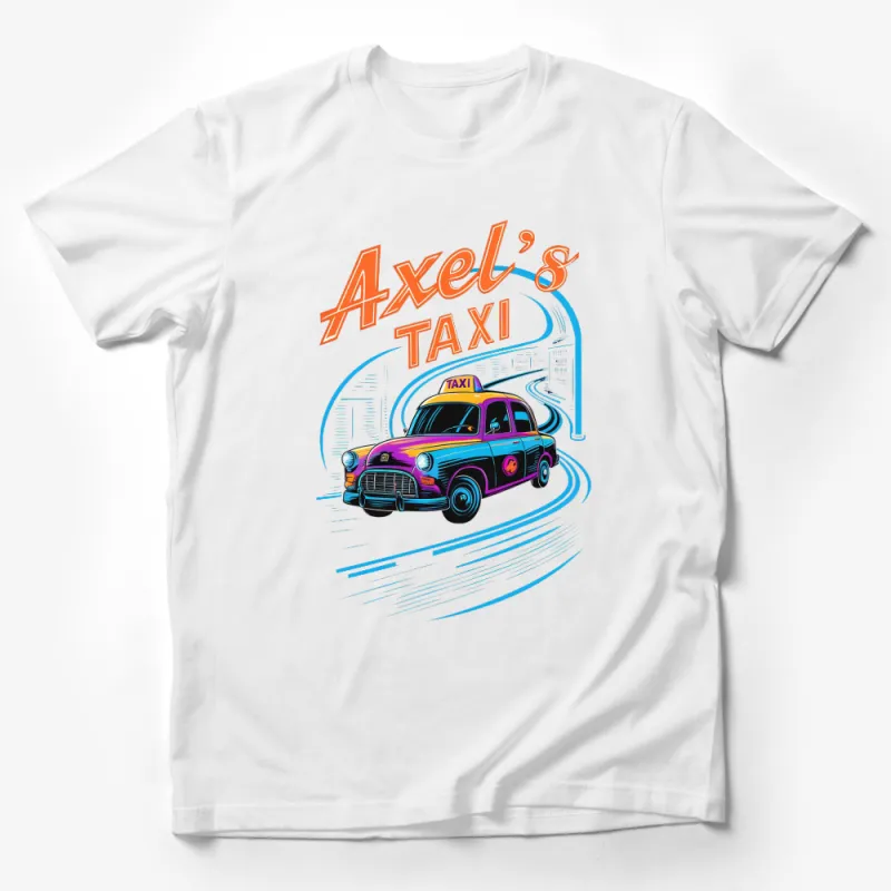 Axel's Taxi Vintage Car T-Shirt, Retro Taxi Graphic Tee, Cool City Vehicle Shirt for Men and Women Male T-Shirt