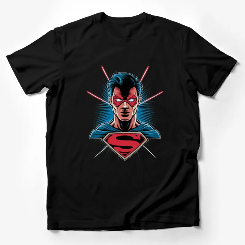 Superhero Comic Book Art T-Shirt, Bold Graphic Illustration Tee, Vintage Pop Culture Apparel Male T-Shirt