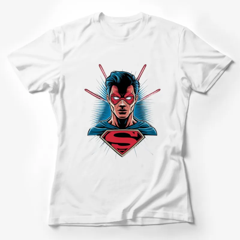 Superhero Comic Book Art T-Shirt, Bold Graphic Illustration Tee, Vintage Pop Culture Apparel Female T-Shirt