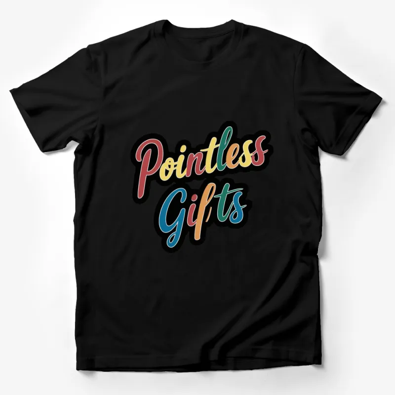 Pointless Gifts Colorful Logo T-Shirt, Fun Casual Graphic Tee, Unique Gift Idea for Friends Male T-Shirt