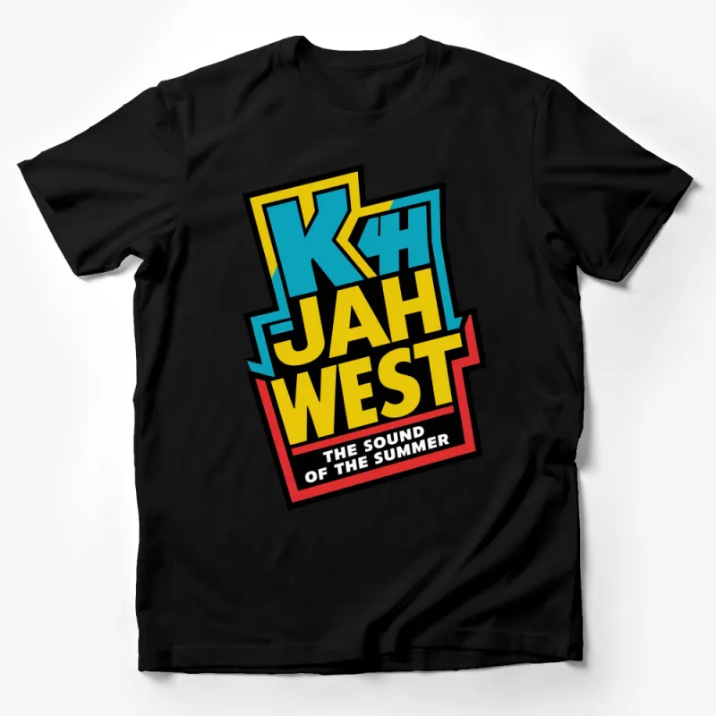 Jah West Summer Sound Graphic T-Shirt, Colorful Retro Music Tee, Unisex Casual Top Male T-Shirt