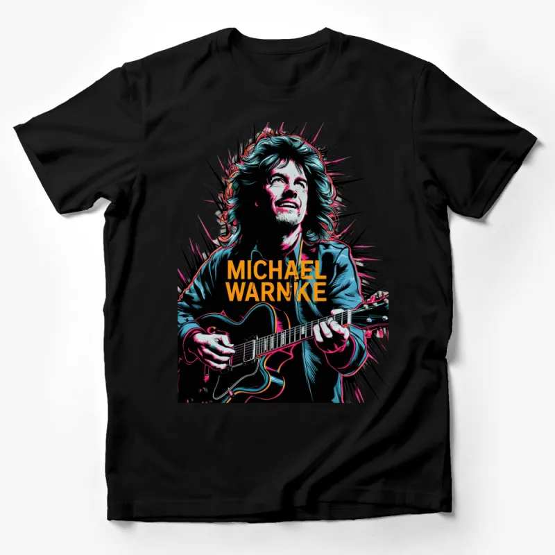 Vintage Rock Guitarist T-Shirt, Colorful Music Icon Tee, Unisex Graphic Band Shirt Male T-Shirt