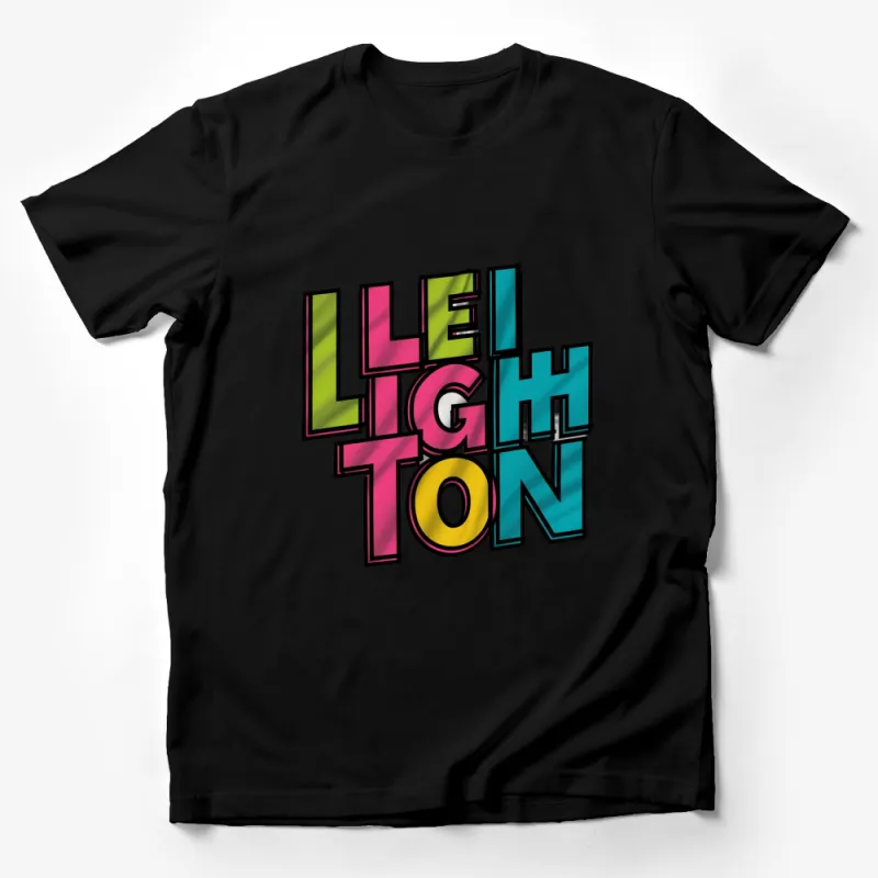 Colorful Leighton Graphic T-Shirt, Bold Multicolor Typography Tee, Unisex Fashion Shirt Male T-Shirt