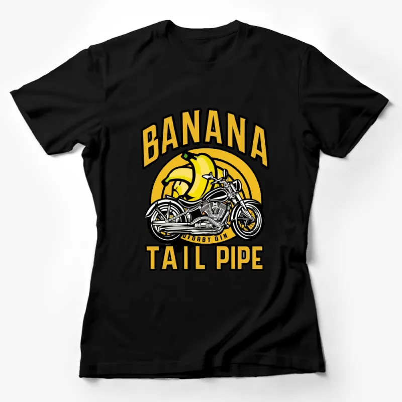 Motorcycle Banana Tail Pipe Graphic Tee, Vintage Bike Lover T-Shirt, Unique Biker Gift, Men and Women Apparel Female T-Shirt