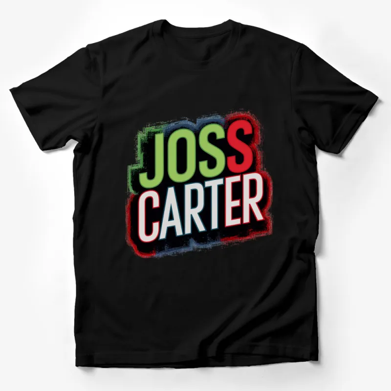 Joss Carter Graphic T-Shirt, Bold Text Design, Unisex Modern Apparel, Colorful Casual Wear Male T-Shirt